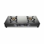 Preethi Blu Flame Gleam Glass top 2 Burner Gas Stove,Black