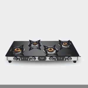 Preethi Blu-flame Stainless Steel Jumbo Max Glass 4 Burner Gas Stove