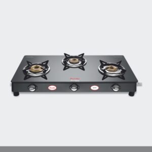 Preethi BluFlame Sparkle Glass top 3 Burner Gas Stove