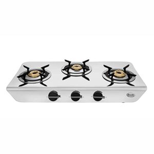 Preethi Stylo Steel Slim Stainless Steel 3 Burner Gas Stove