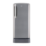 LG 201L, 5 Star, Smart Inverter Compressor, Smart Connect, With Base Stand Drawer, Shiny Steel Finish, Direct Cool Single Door Refrigerator (GL-D211HPZZ.APZZEBN)