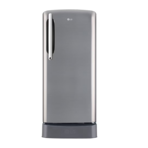 LG 201L, 5 Star, Smart Inverter Compressor, Smart Connect, With Base Stand Drawer, Shiny Steel Finish, Direct Cool Single Door Refrigerator (GL-D211HPZZ.APZZEBN)