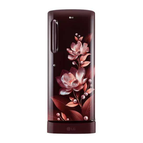 LG 224L Single-Door Refrigerator with Base Stand Drawer, Smart Inverter Compressor in Scarlet Marvel, 5 Star (GL-D241ASMU.DSMZEBN)