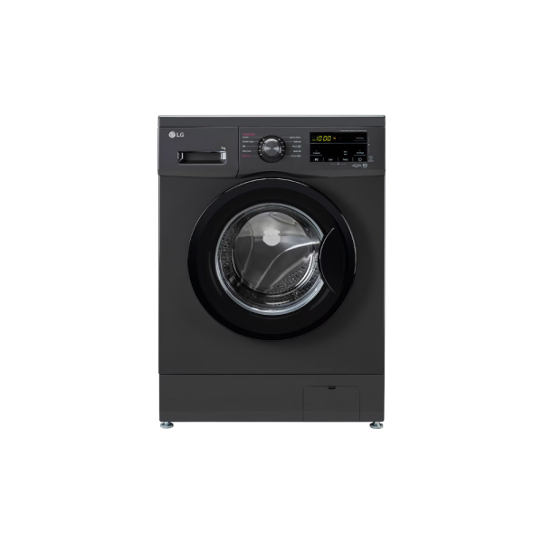 LG 7.0 Kg Front Load Washing Machine 6 Motion Direct Drive Technology, Color: Middle Black (FHM1207ADMB.AMBQEIL)