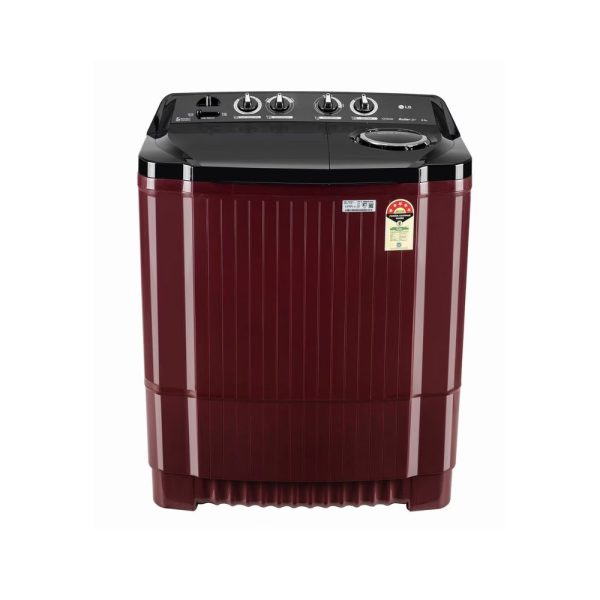 LG 8.5KG Semi Automatic Top Load Washing Machine, Roller Jet Pulsator + Soak, Burgundy (P8535SDAZ.ABGQEIL)