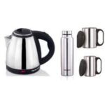 Claro Kettle 1.5 Ltr + Bottle 1 Ltr + Mug 180 Ml 2 Pcs