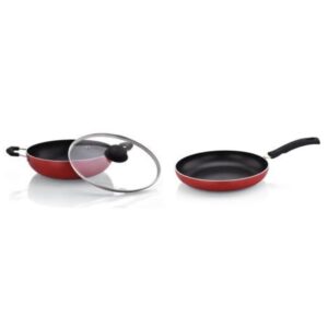 Combo _ Aroma Kadai 280 Mm With Glass Lid Ib + Aroma Frypan 240 Mm Ib